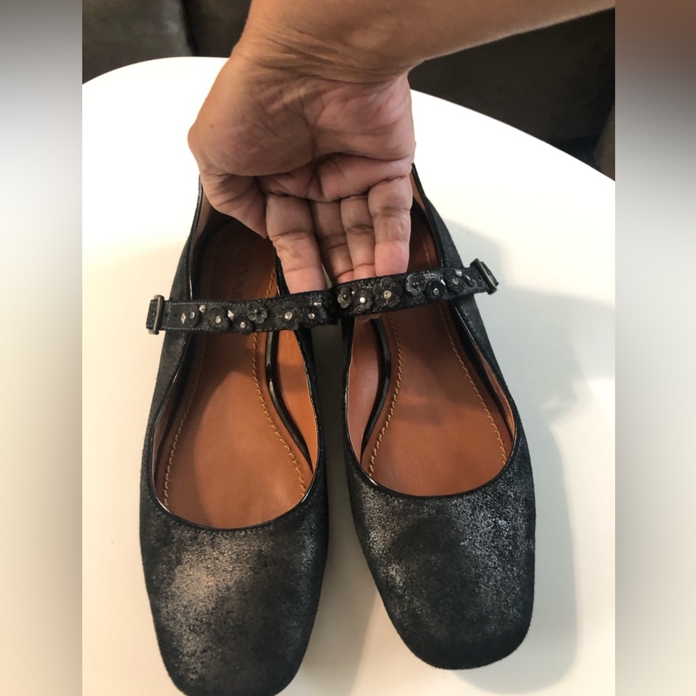 Coach Elegant Black Mary Jane Flats